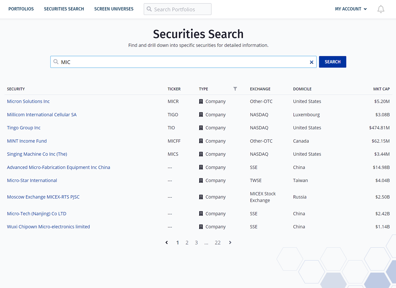 Search Securities hero image